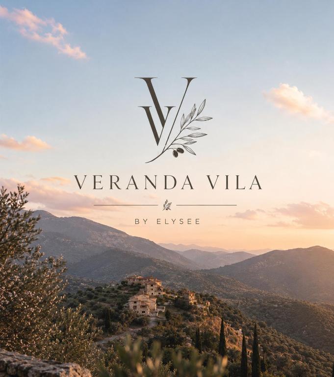 a logo for veranda villa with a view of a mountain at Veranda Villa in Arachova