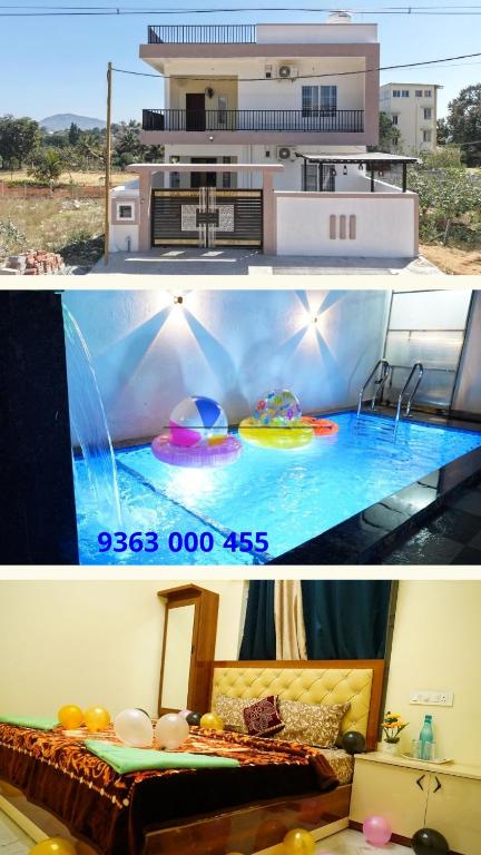 a house and a swimming pool with a house at YELAGiRI GRAND PALACE in Yelagiri