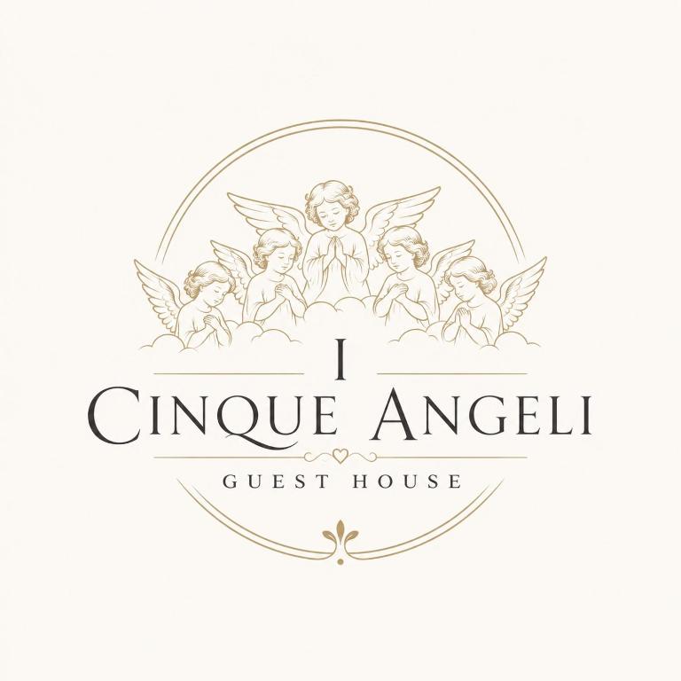a crest house logo for a guest house with angels at I Cinque Angeli in Polignano a Mare