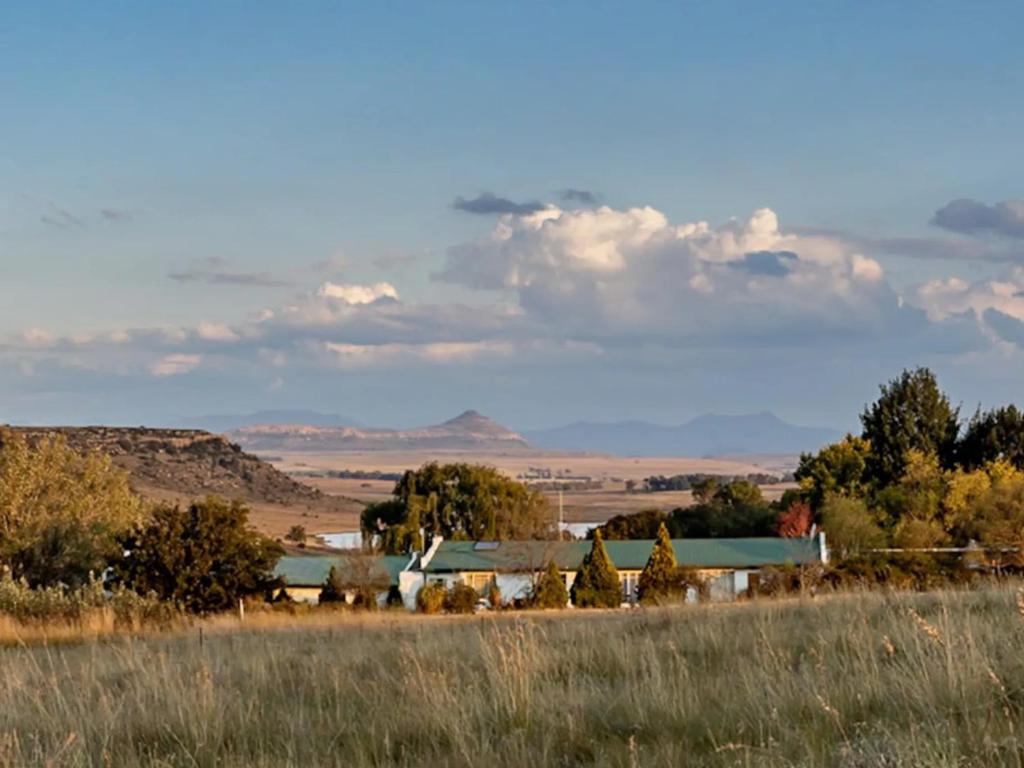a group of buildings in a field with trees at Petronella Guest House in Bethlehem