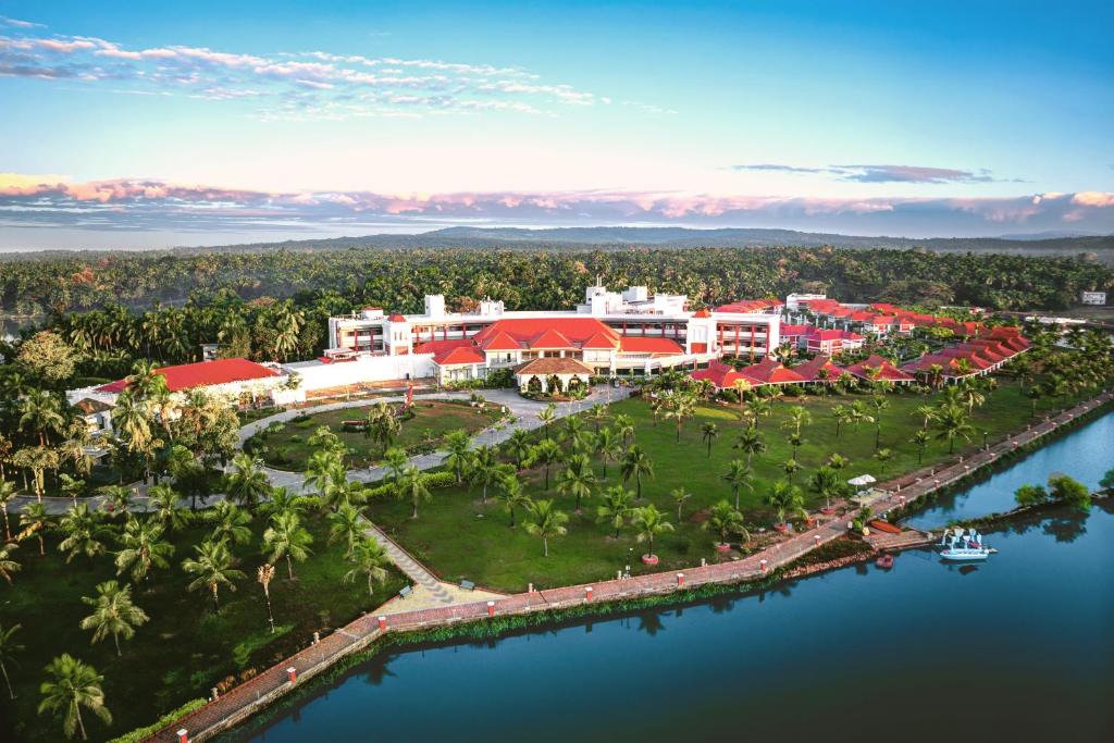an aerial view of a resort with a body of water at Gateway Bekal, Kerala in Bekal
