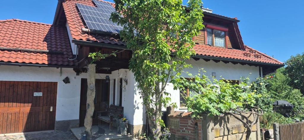 a house with solar panels on its roof at Haus Neubauer in Giengen an der Brenz