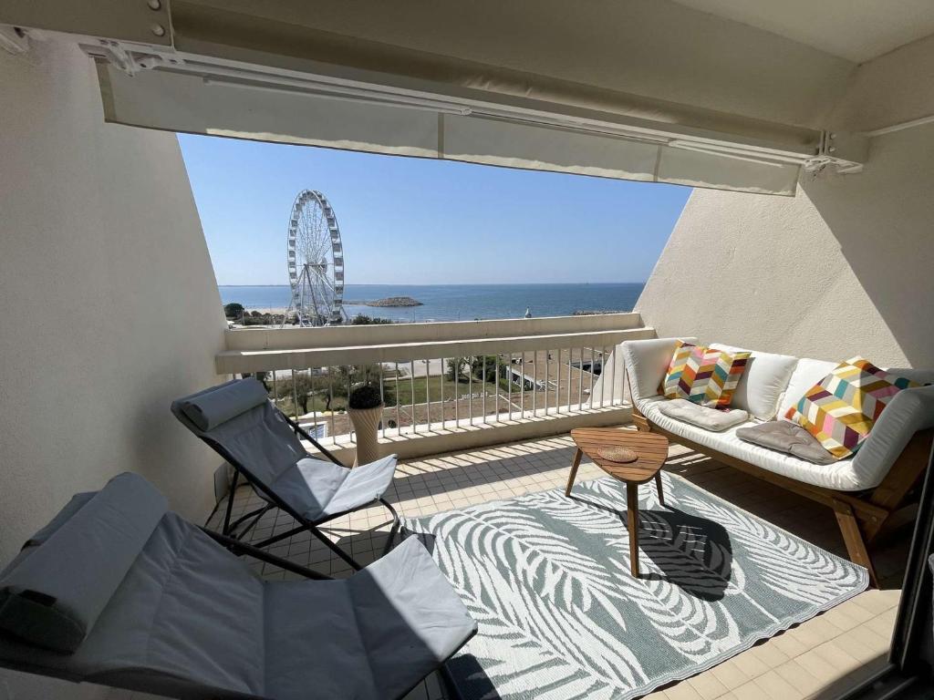 Appartement climatisé vue mer, parking - 4 pers.