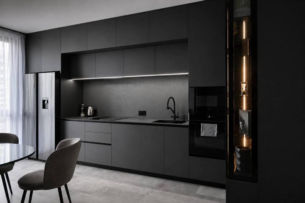 Modern Dark Minimalist Apartment with Panoramic Views фото 4