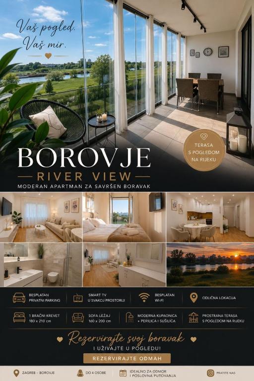 Borovje River View Free Parking & Terrace