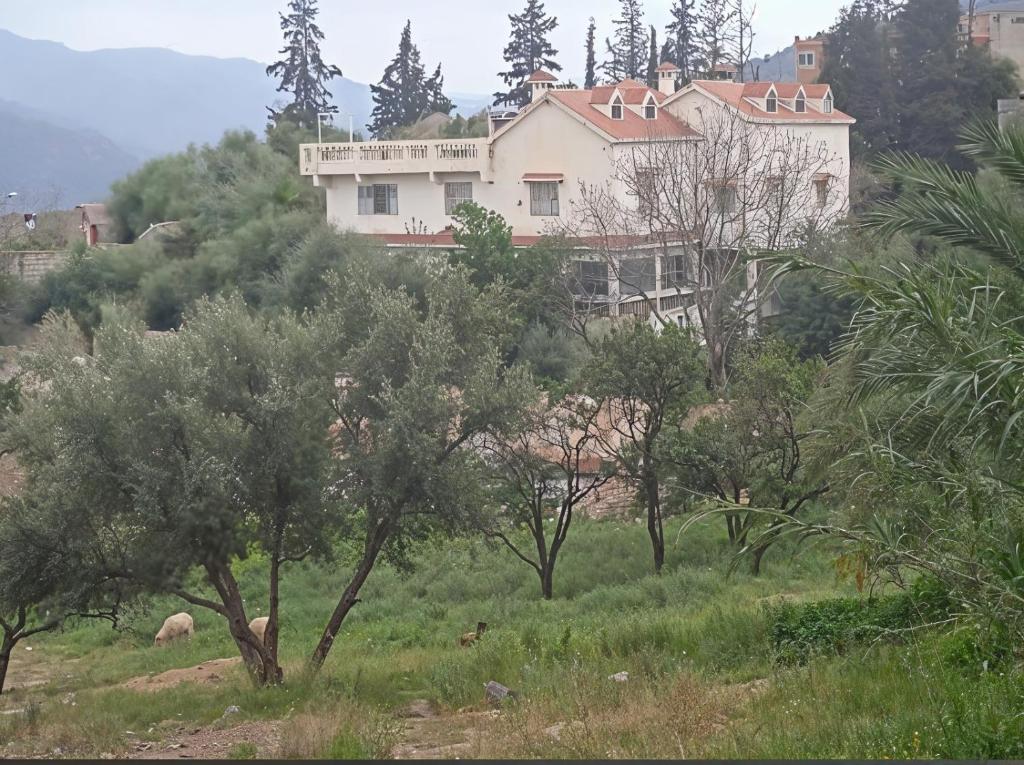 a house on top of a hill with trees at Gite Tilouguite in Tillouguit nʼAït Isha