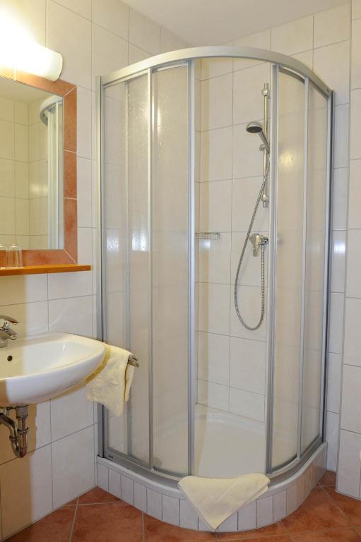 Koupelna v ubytování Hotel Posauner