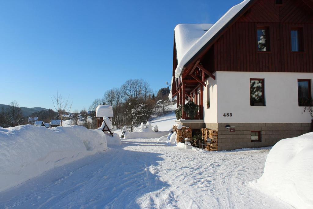 Apartmany Ruby v zimě