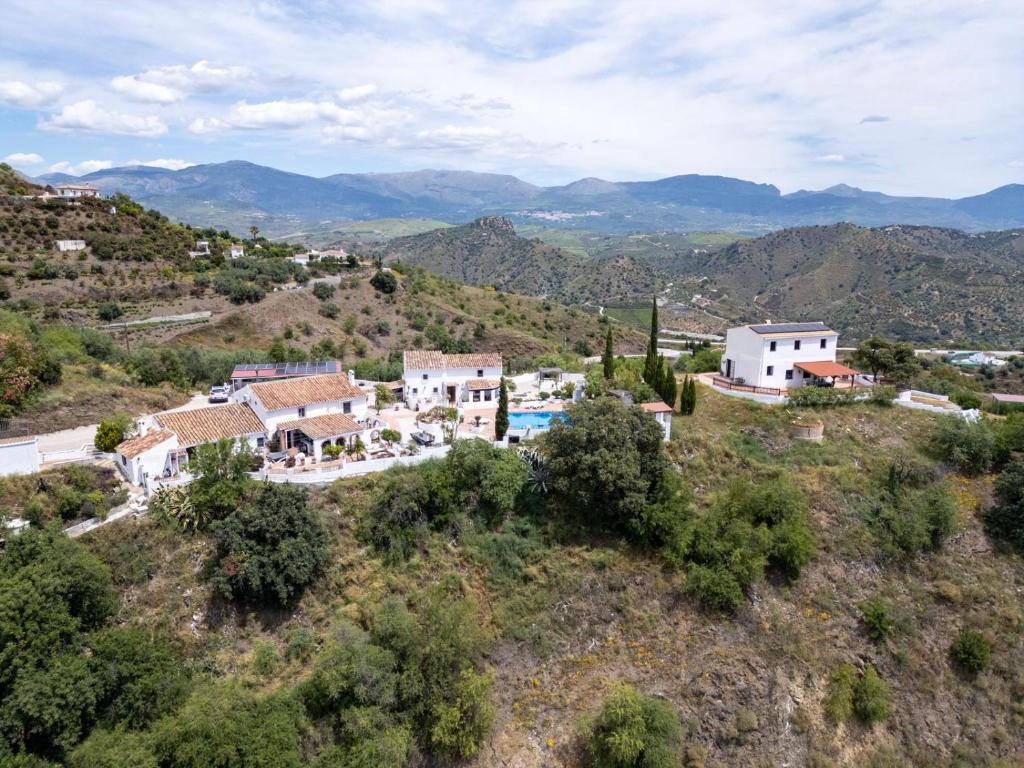an aerial view of a village on a hill at Casa de Suenos in Comares