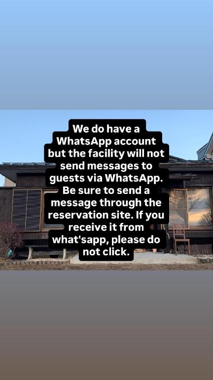 a sign that says we do have awaukeeagency account but the facility will not at Guest House Zen in Yamanakako