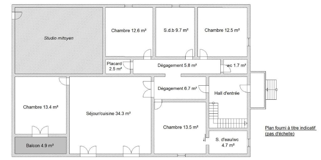 a floor plan of a house at E piane in Moltifao