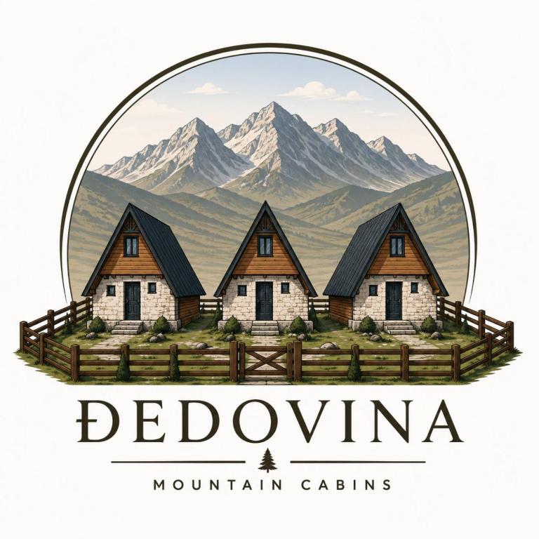 a logo for deworming mountain cottages at Ðedovina mountain cabins in Žabljak