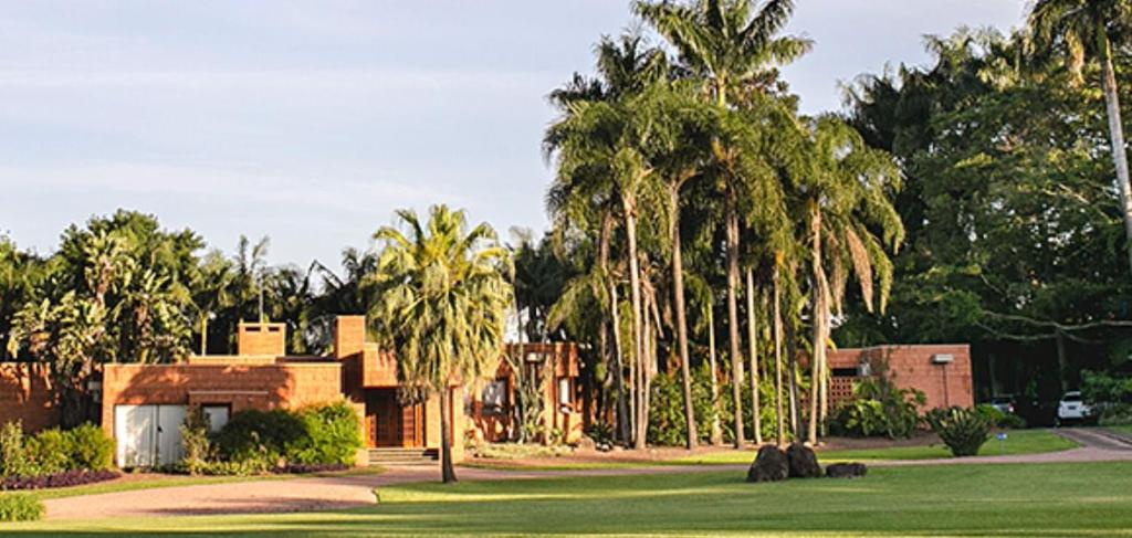 a group of palm trees in a yard with a house at Spa Tour Life in Montenegro