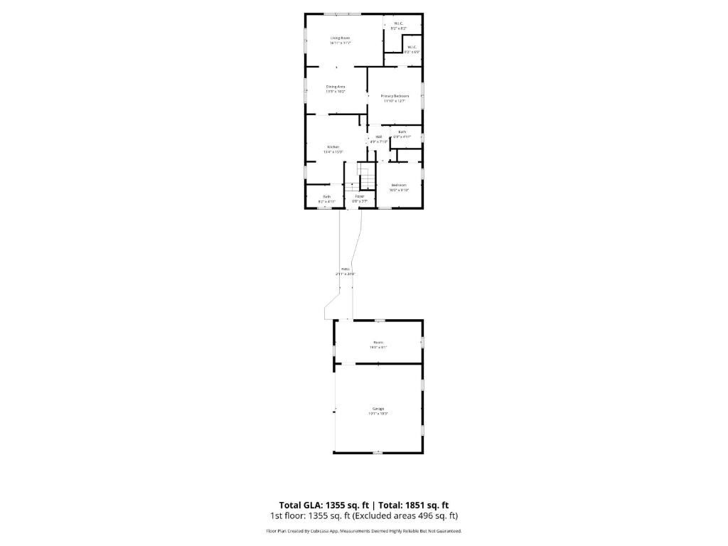 a floor plan of the first floor of a house at Main Street Suite in Anoka