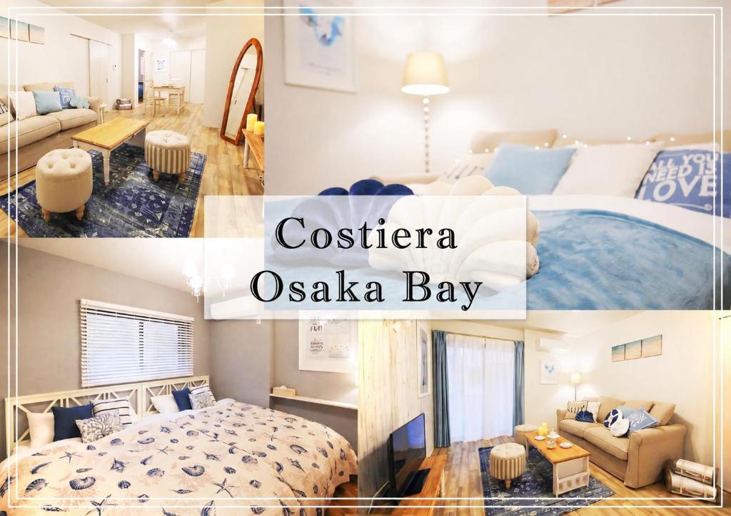 a collage of photos of a bedroom and a suite at Costiera Osaka Bay in Osaka