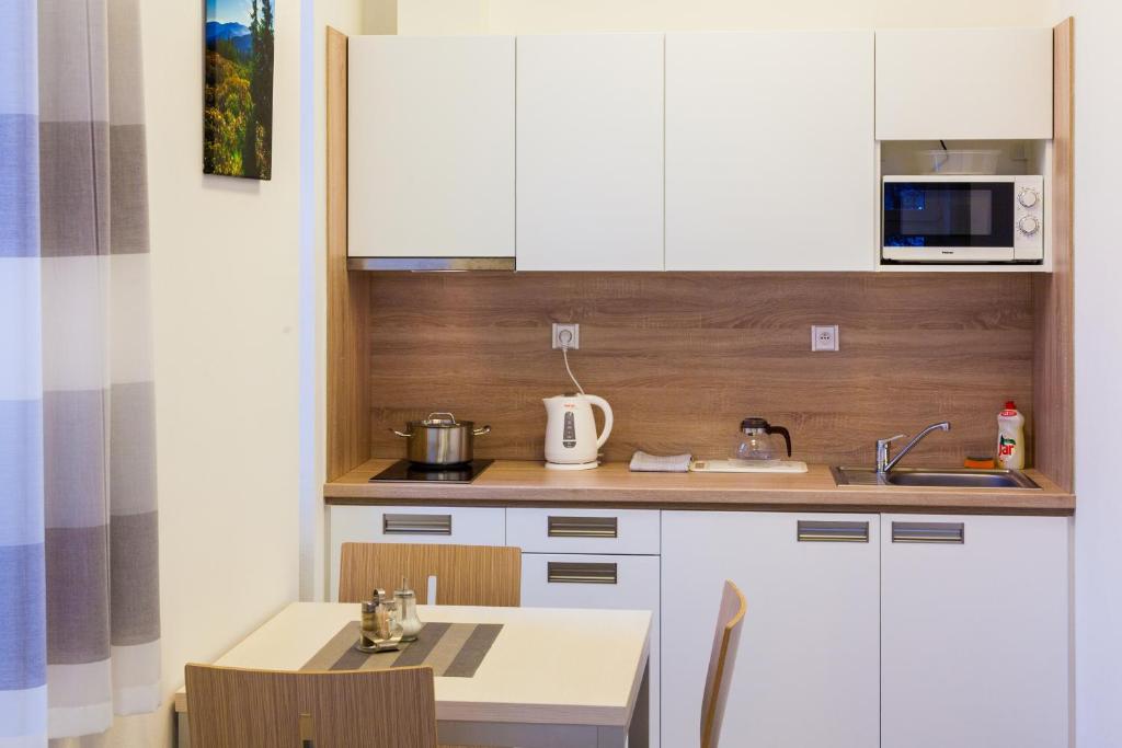 Kuchyň nebo kuchyňský kout v ubytování Hotel Valdes
