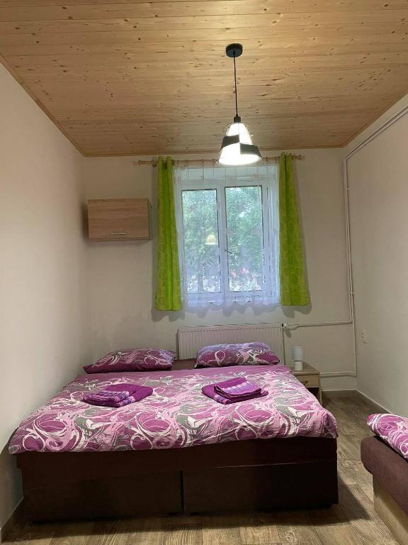 a bedroom with a bed and a window at Veselka in Seč