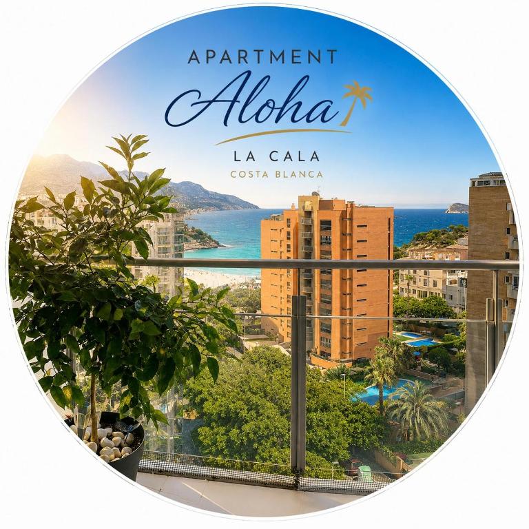 a sign that reads apartment aloha la cala costa blanca at Aloha Benidorm in Cala de Finestrat
