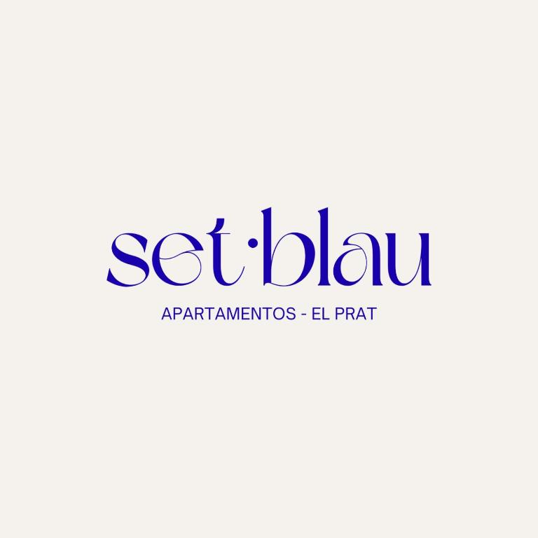 a sign that reads seblub in cursive handwriting at Set Blau Apartamentos in El Prat de Llobregat