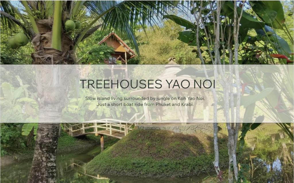 a flyer for a treehouse yardnooth in a forest at Treehouses Yao Noi in Ko Yao Noi