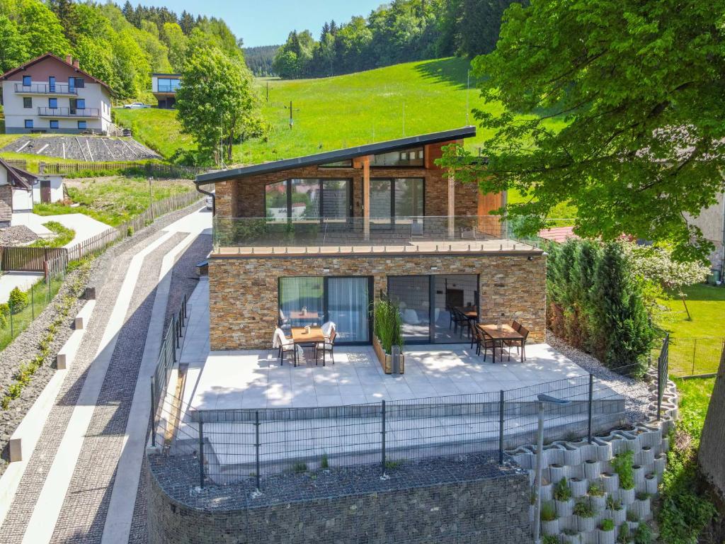 a home with a view of a house at Casa Lipa in Horní Maršov