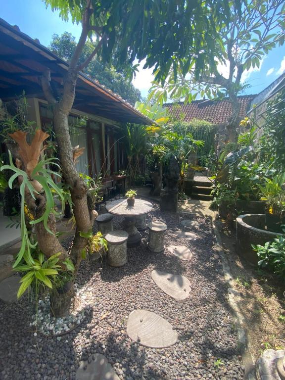a garden with a lot of plants and a building at Coliving Bali SWEET HOME Tabanan,Daily & Monthly Stay,Kost Bulanan in Tabanan
