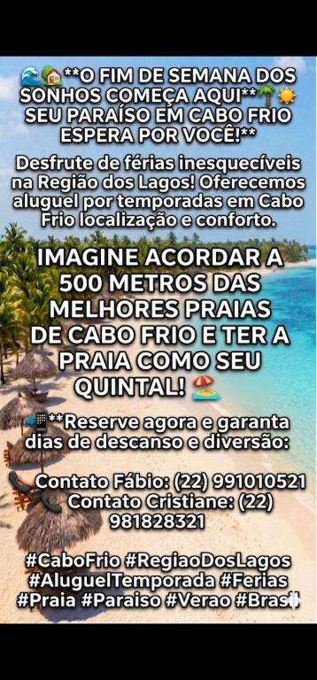 a collage of different words on a beach at Apartamento rústico in Cabo Frio