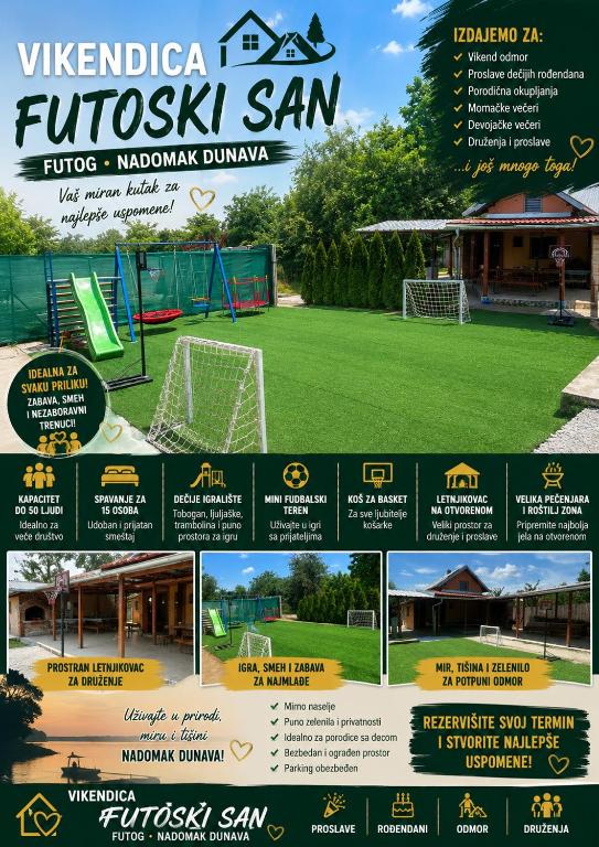 a collage of pictures of a lawn at Vikendica na dan in Novi Sad