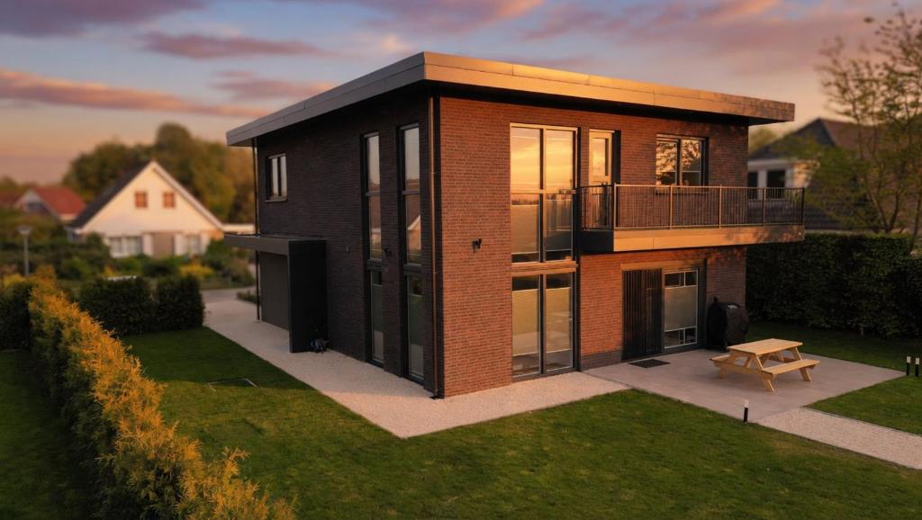 a rendering of a house with a balcony at Villa Aurelia Spa, Zeewolde 52 in Zeewolde