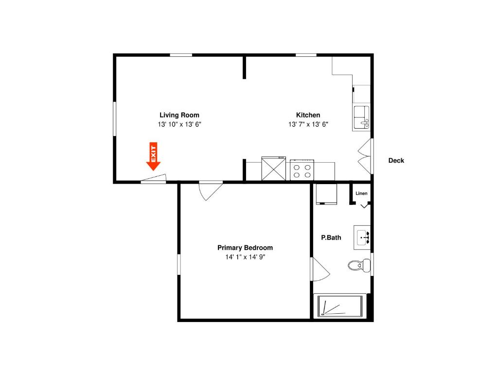 a floor plan of a small house at Alister House in Port Aransas