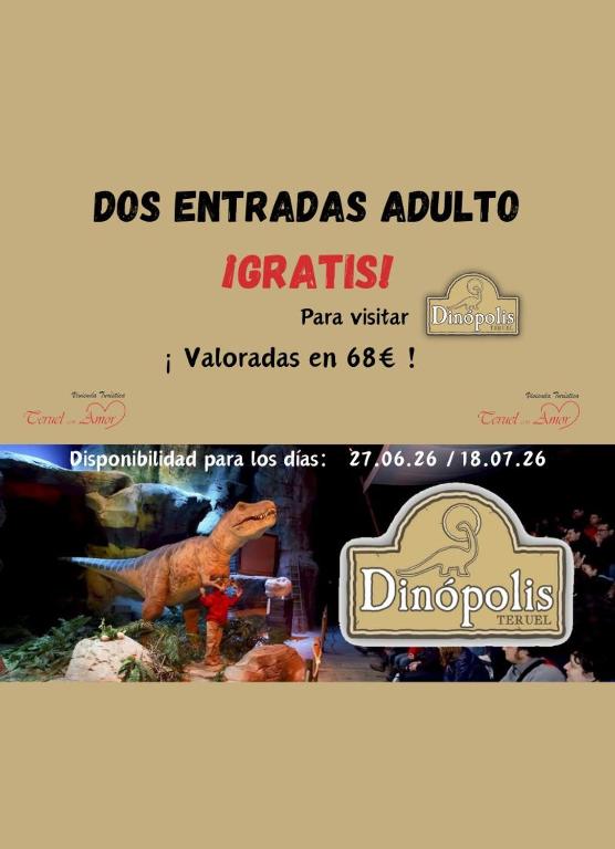 a flyer for a dinosaurs exhibit at a store at TERUEL CON AMOR in Teruel