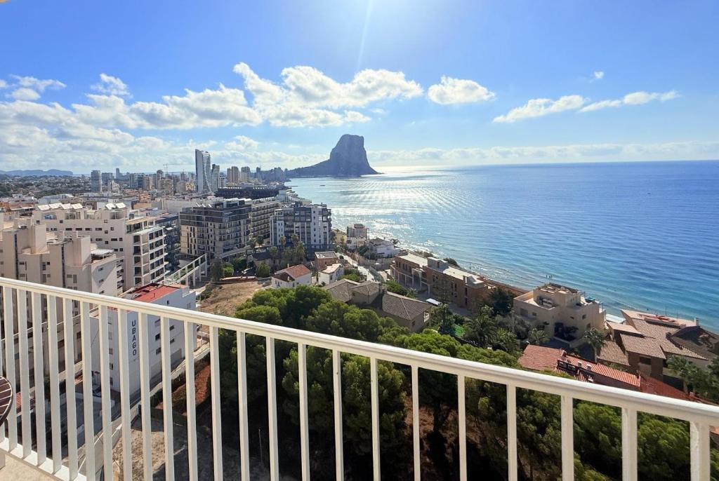 a view of the ocean from the balcony of a building at La Perla vista al mar Fabiola 1 in Calpe