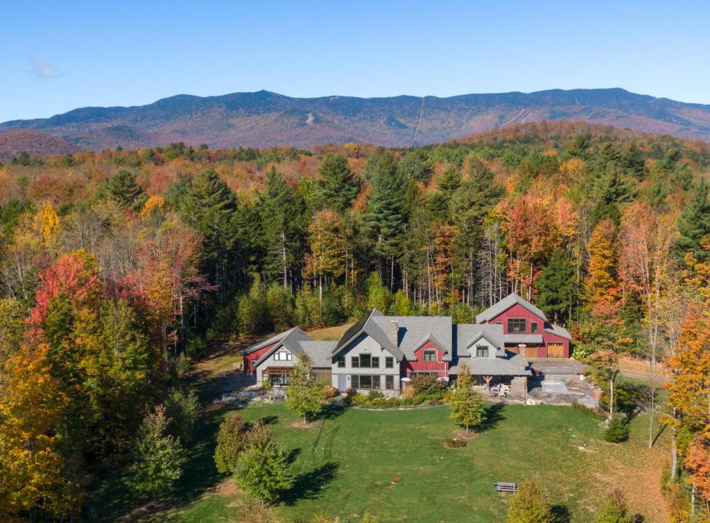 an aerial view of a home in the mountains at The Vines in Warren