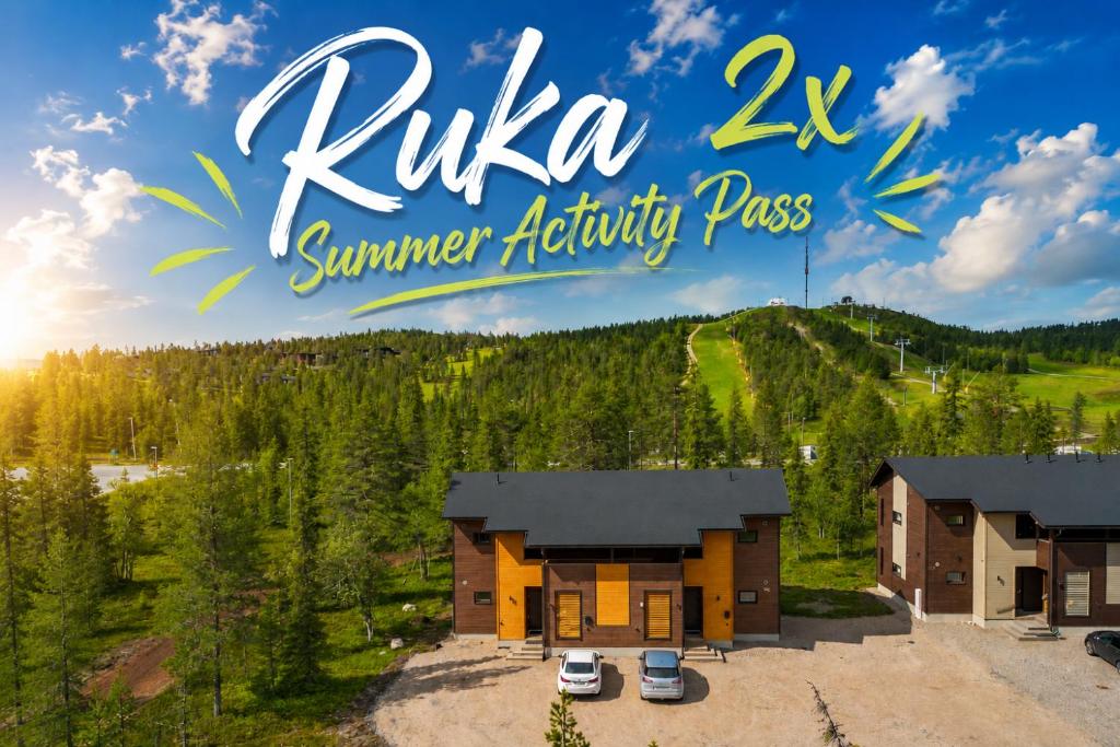 a view of a house with the words kula z summer affinity pass at Rukan Houkutus in Ruka