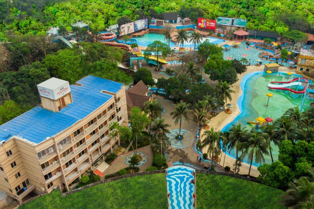 an aerial view of a resort with a water park at Resort Atlantis in Dhalpur
