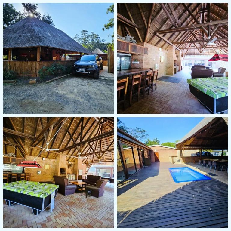 four different pictures of a house with a roof at THE PONT port Edward UNIT 1 in Port Edward
