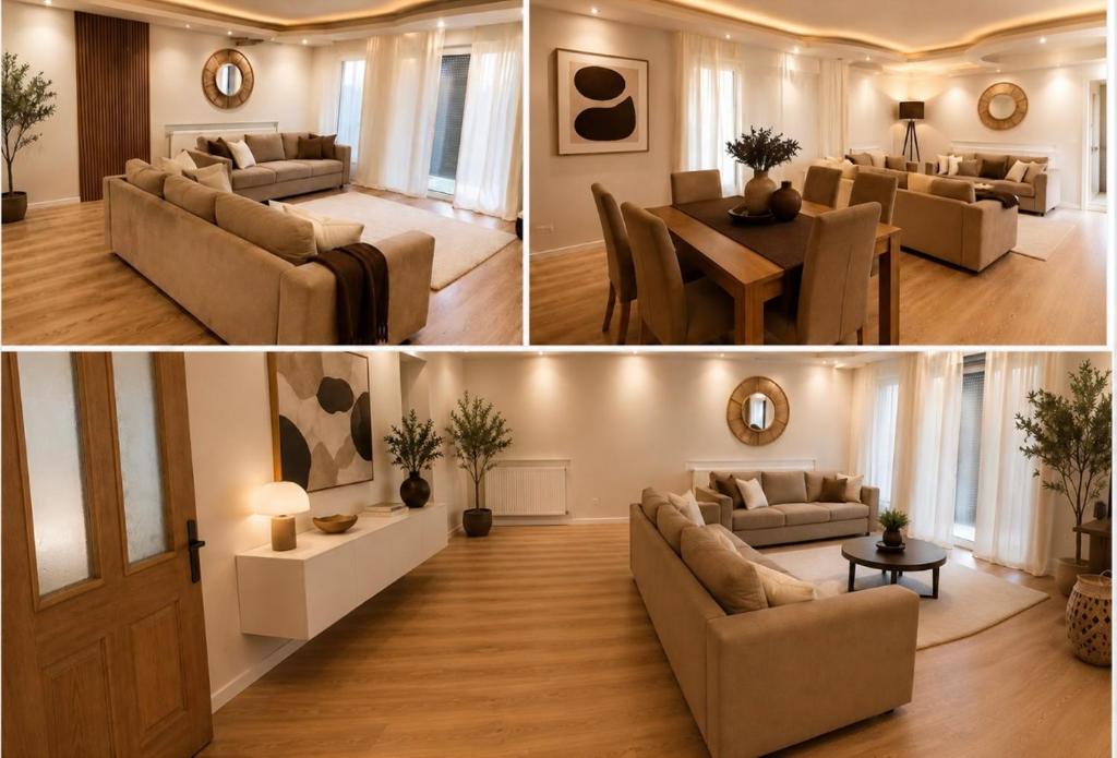 a living room with a couch and a table at Grande Villa de Prestige près de Paris Réunions Familiales, Professionnelles et Événements in Gien