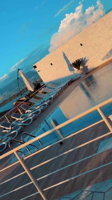 a view of the deck of a cruise ship at Iart Residence in Shirokë