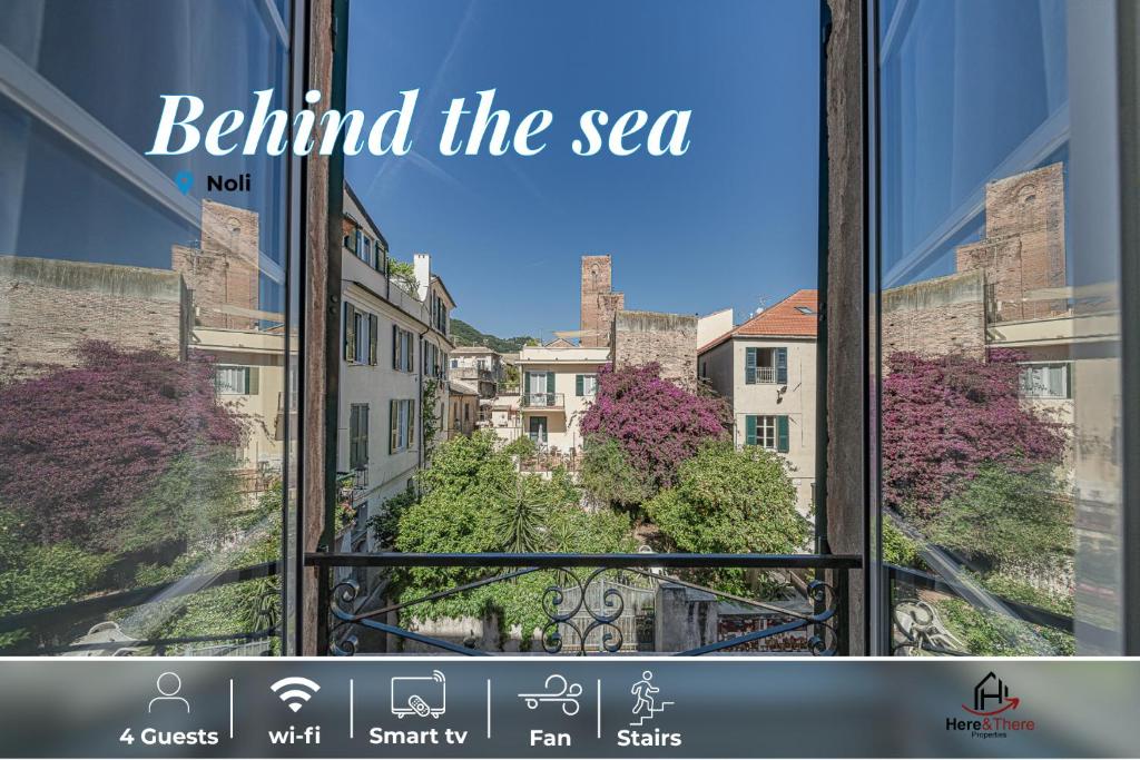 an open window with the words behind thesea on it at Behind the Sea - Parcheggio gratis - mare 5 min in Noli