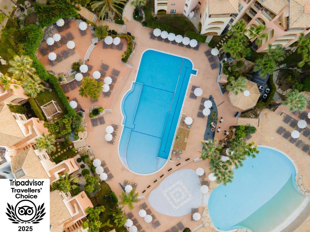 an overhead view of a pool at a resort at Four Seasons Vilamoura in Vilamoura