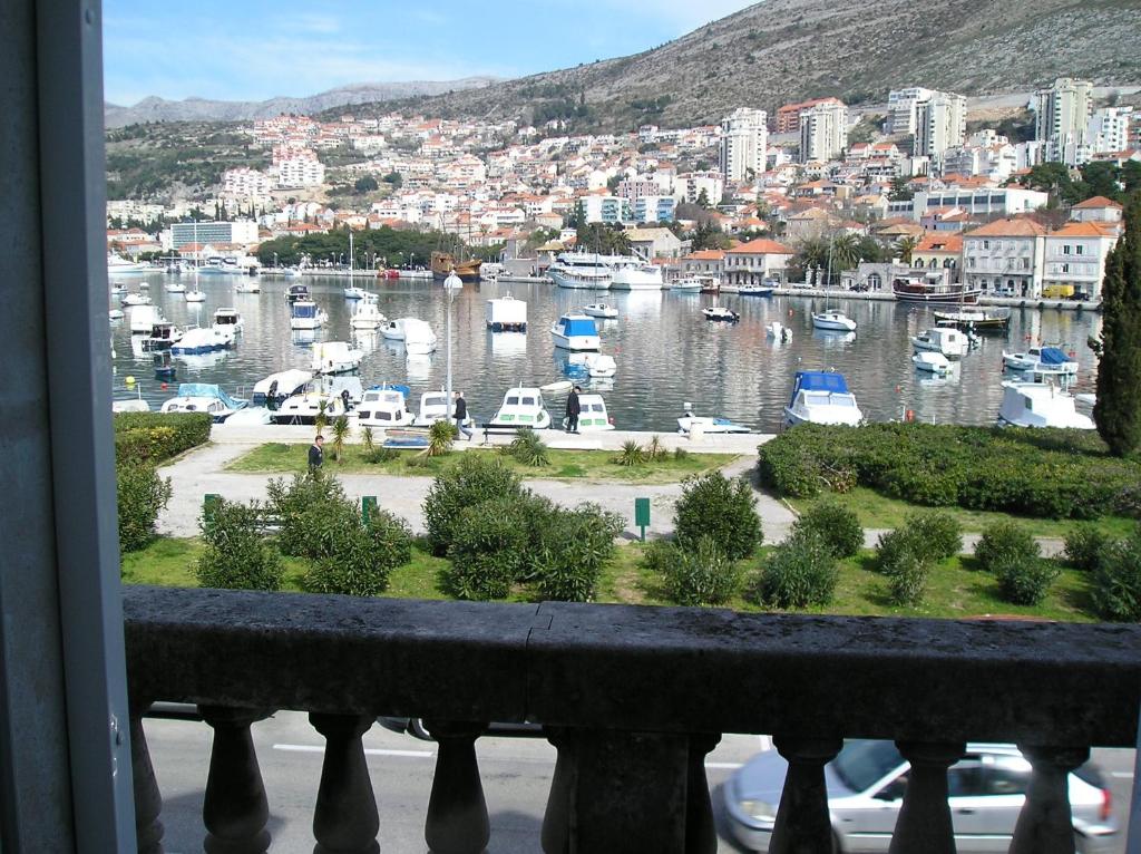 a view of a harbor with boats in the water at Apartments Batala in Dubrovnik