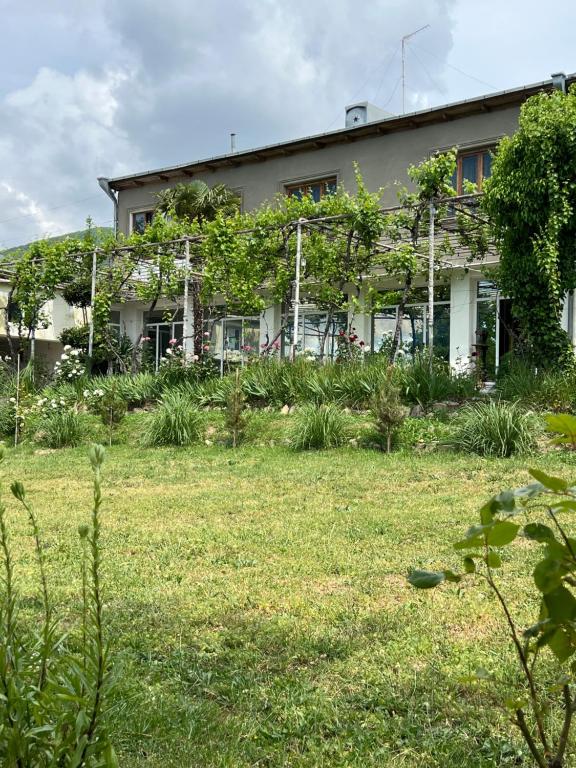a house with a yard in front of it at Hotel Villa DavidL in Sagarejo