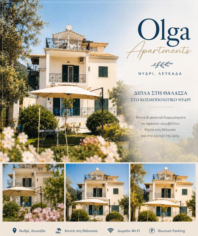 a collage of photos of a house at Olga Apartments in Kolónion