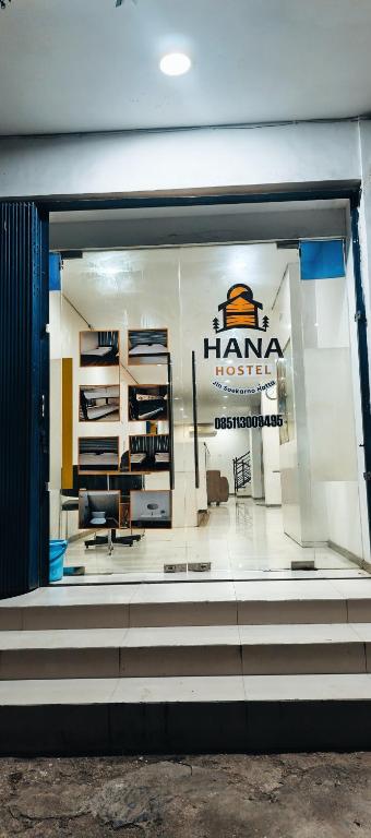 a store window of a furniture store at Hana hostel in Labuan Bajo