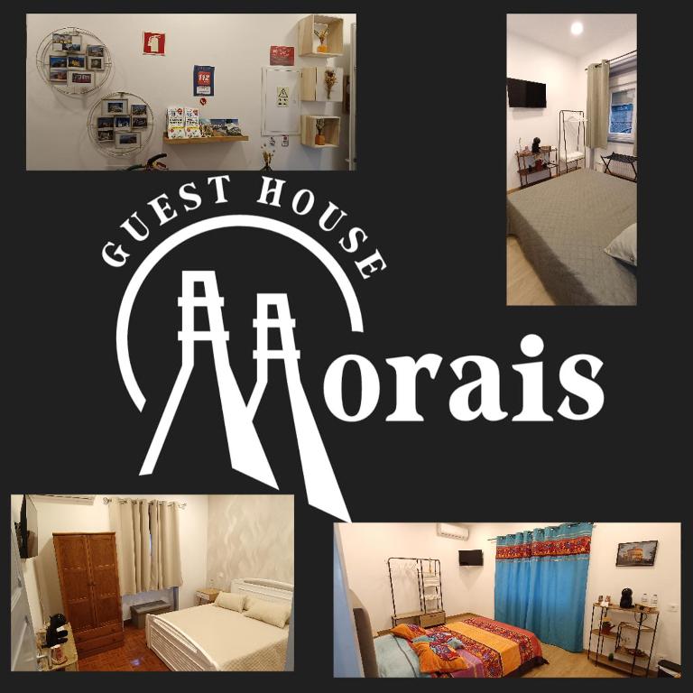 a collage of photos of a room with a hotel at Guest House Morais in Sintra