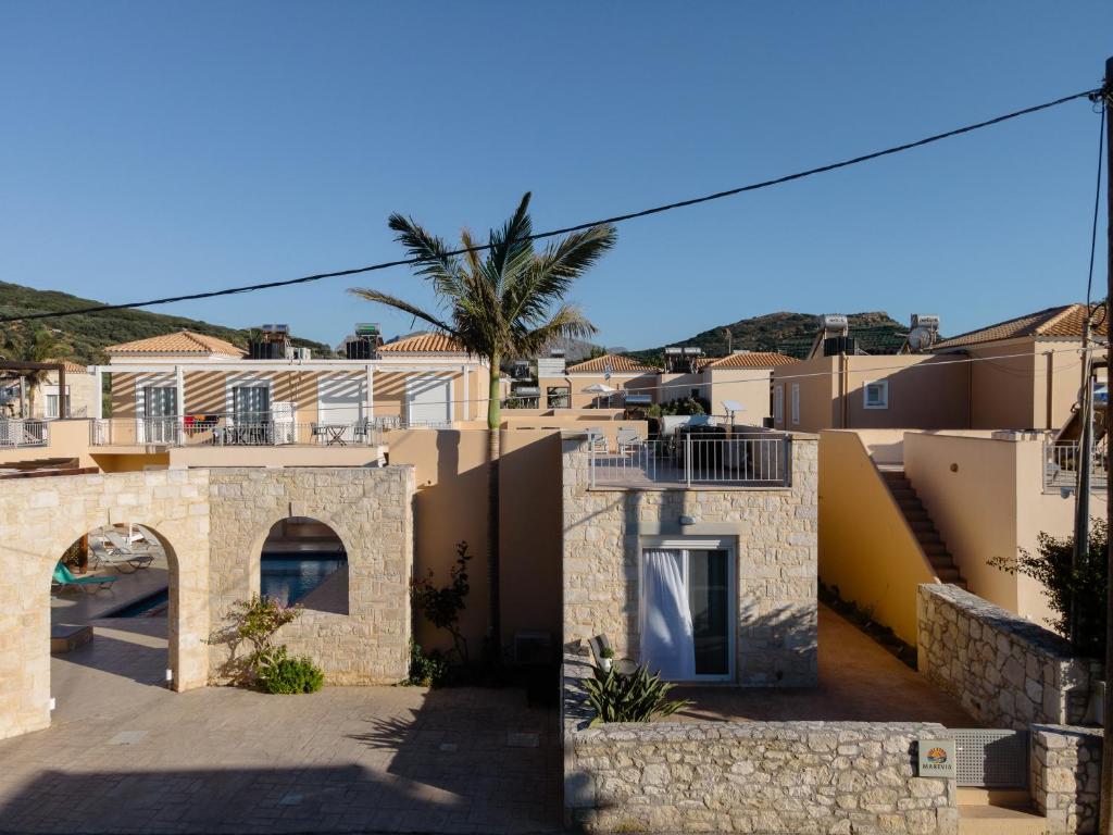 a view from the street of a house at Marevia in Nopíyia