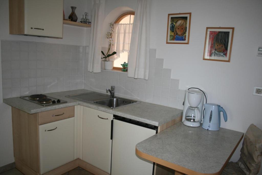 Kuchyň nebo kuchyňský kout v ubytování Burgunderhof