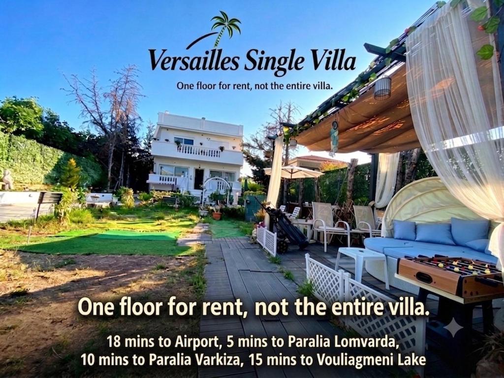 a advert for a villa in a resort at Versailles One Garden Villa Full Floor Suite in Koropi