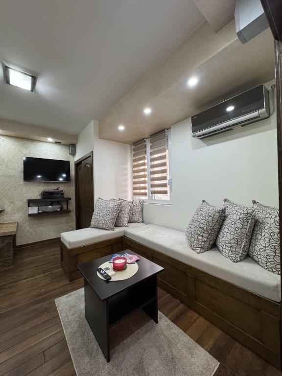 a living room with a couch and a table at Apartman Trg in Šabac