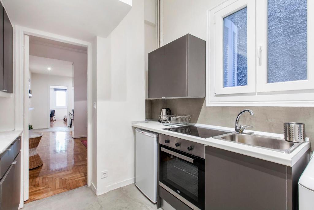 Kuchyňa alebo kuchynka v ubytovaní Central apartment in Syntagma (A89)